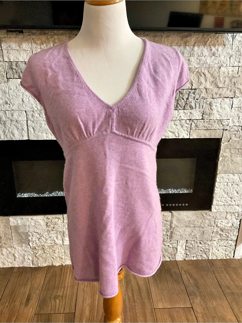 Elena Solano Cashmere V-Neck Tunic Size Medium